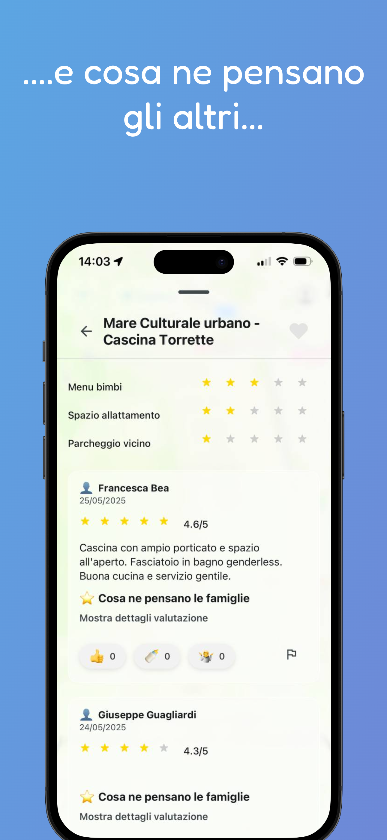 Screenshot dell'app BimboMap – schermata 4